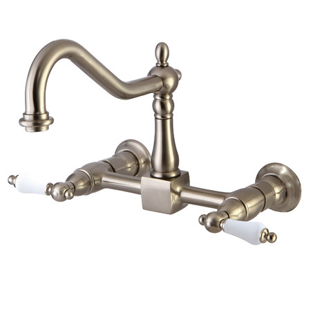 HERITAGE KS1248PL 2-Handle 8-Inch Wall Mount Kitchen Faucet KS1248PL